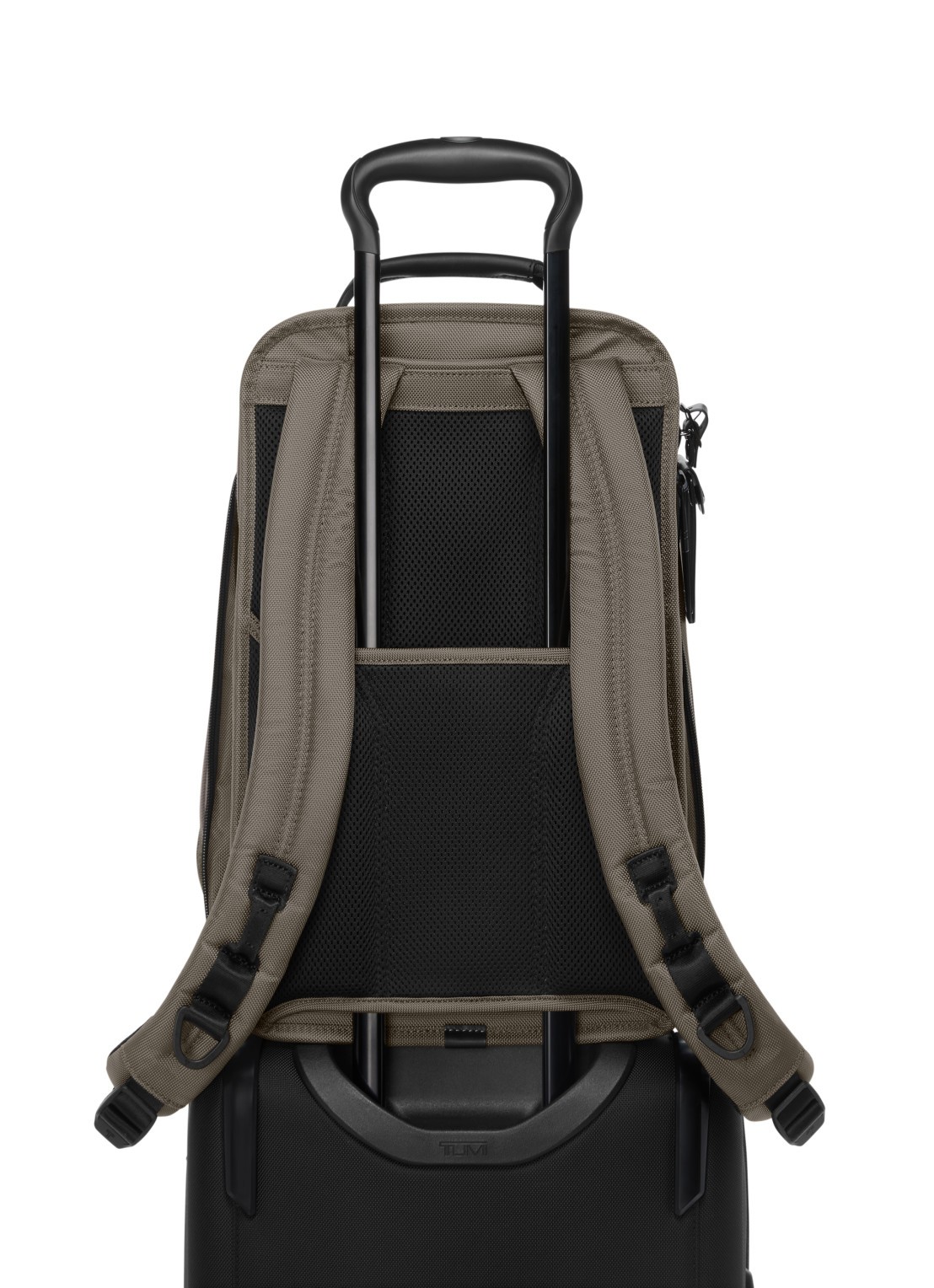 TUMI Rugzak met leren details en 16 inch laptopvak - detail 2 grijs
