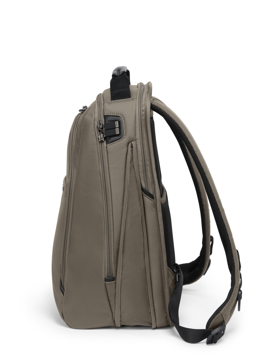TUMI Rugzak met leren details en 16 inch laptopvak - detail 4 grijs