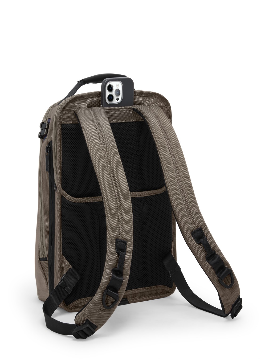 TUMI Rugzak met leren details en 16 inch laptopvak - detail 6 grijs