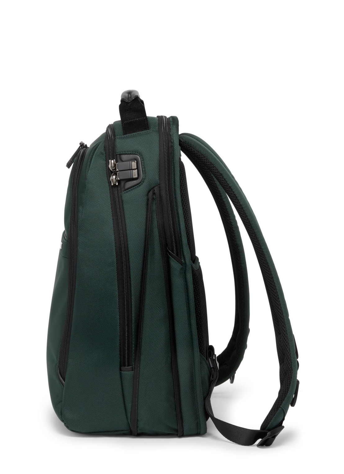 TUMI Rugzak met leren details en 16 inch laptopvak - detail 2 donkergroen