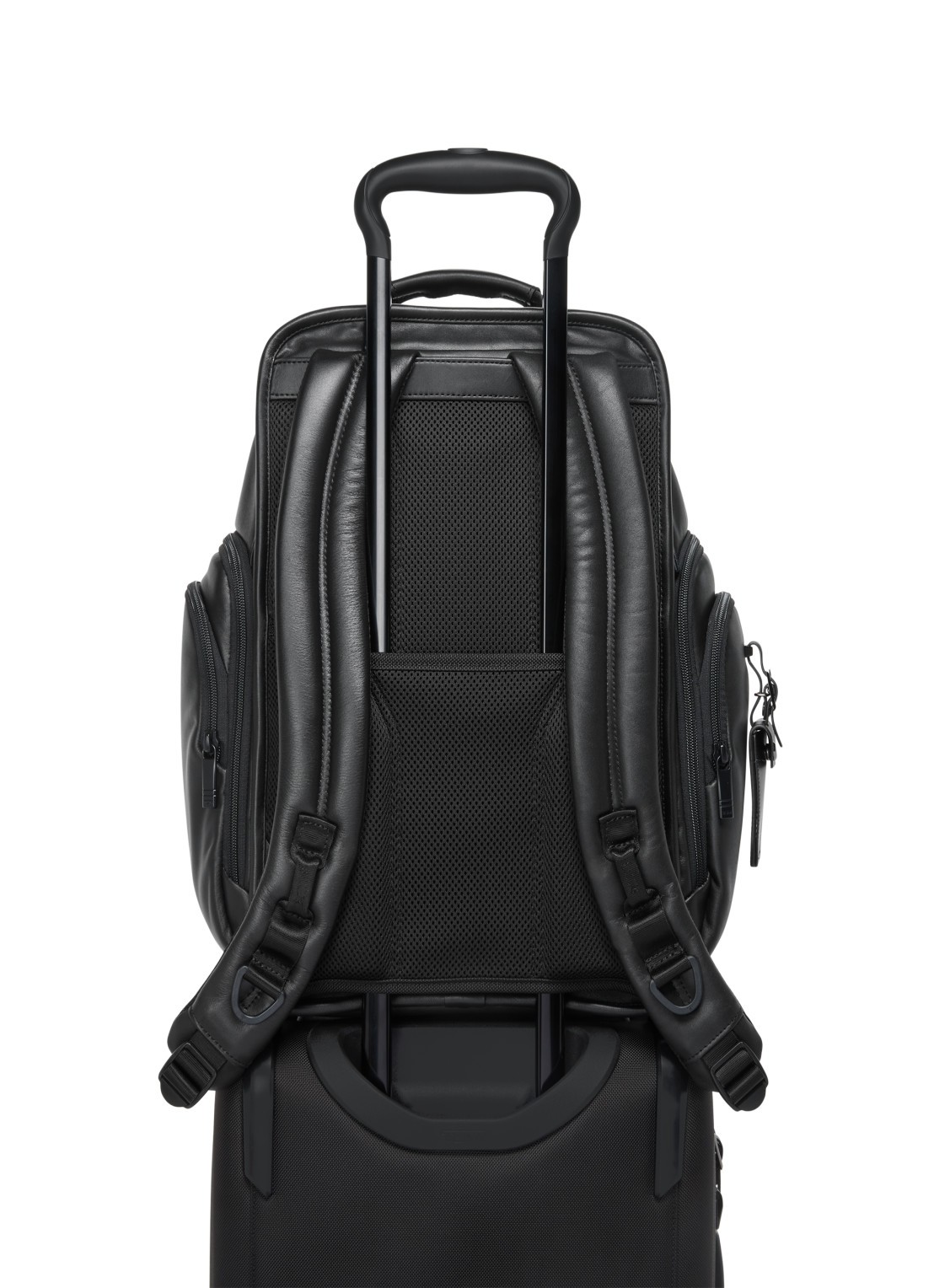 TUMI Rugzak van leer met 16 inch laptopvak - achterkant zwart