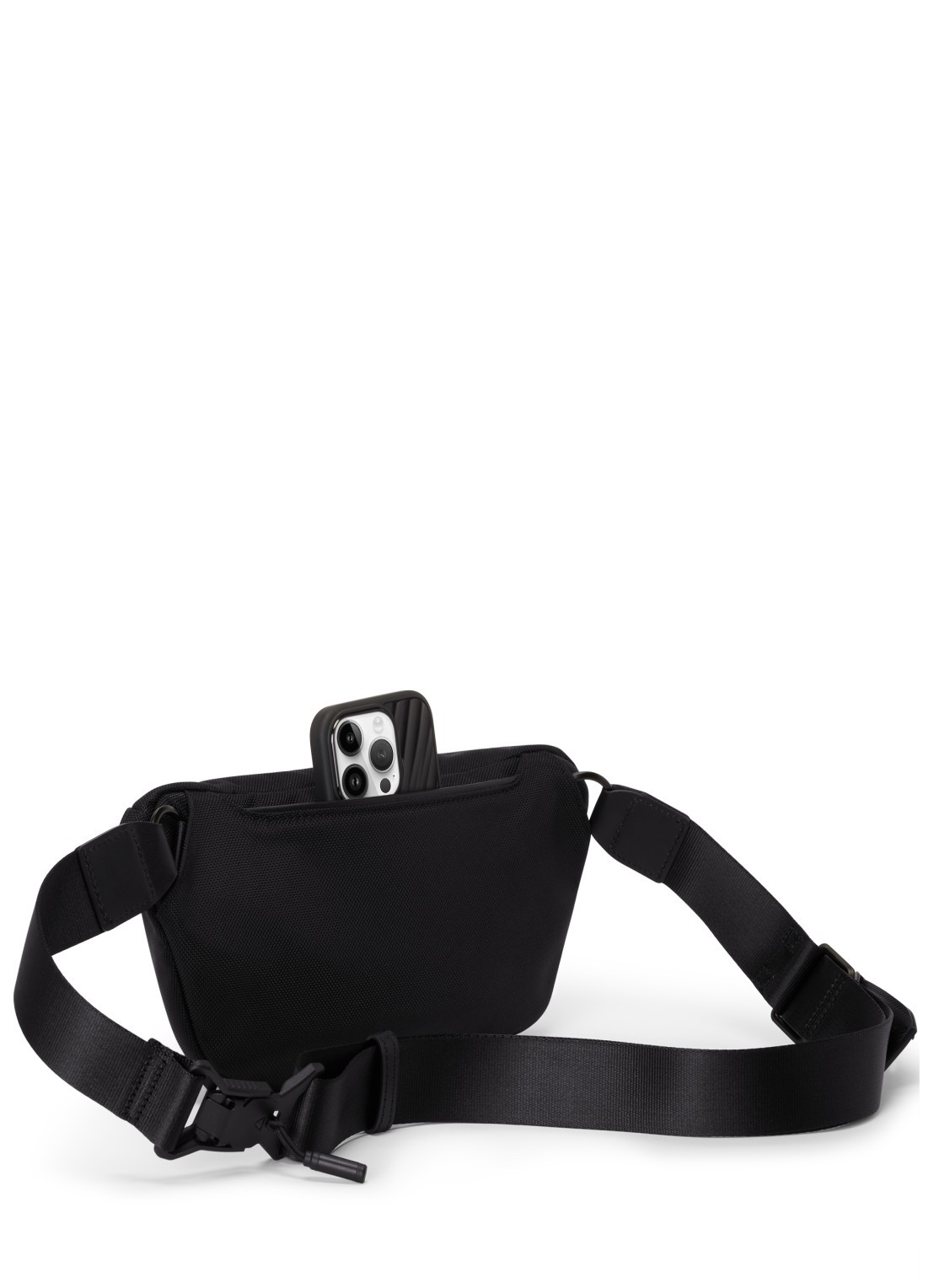 TUMI Sling heuptas met leren details - detail 3 zwart