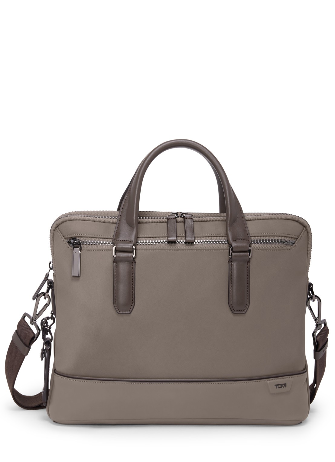 TUMI Sycamore businesstas met 14 inch laptopvak - voorkant 3 taupe