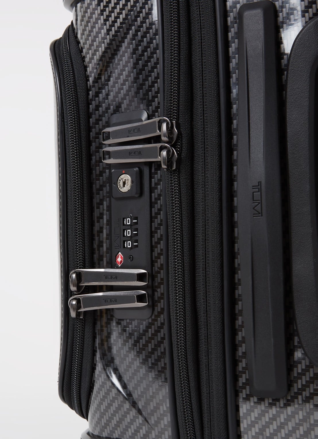 TUMI Tegra-Lite Continental Front Pocket vergrootbare  spinner 55 cm  - detail 3 zwart