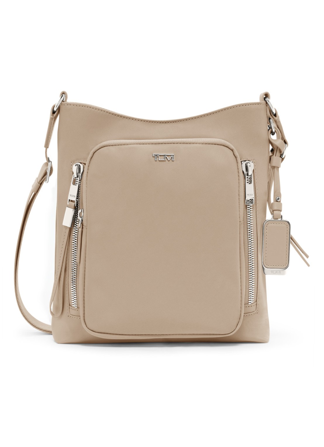 TUMI Tyler crossbodytas met leren details - voorkant 2 beige
