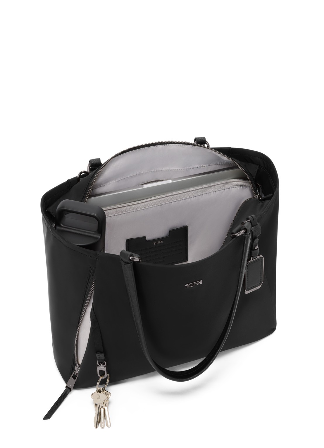 TUMI Valetta schoudertas met leren details - voorkant 2 zwart
