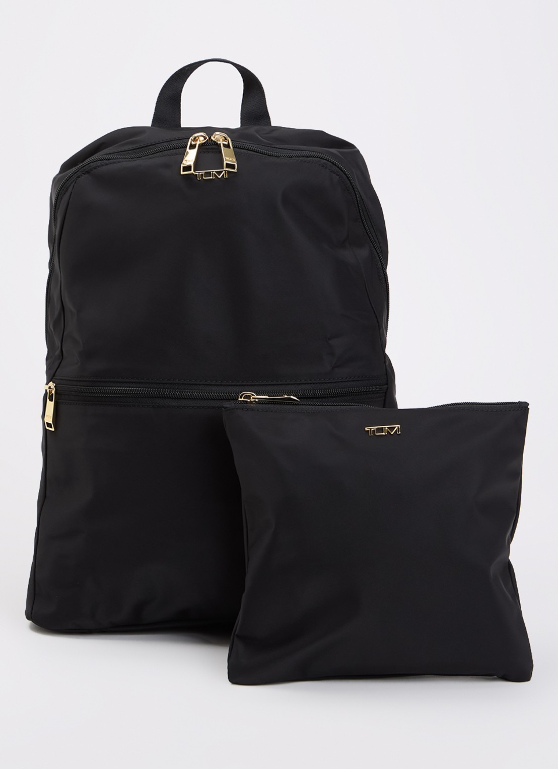 TUMI Voyageur Just in Case opvouwbare rugzak met uitneembaar etui - voorkant 3 zwart