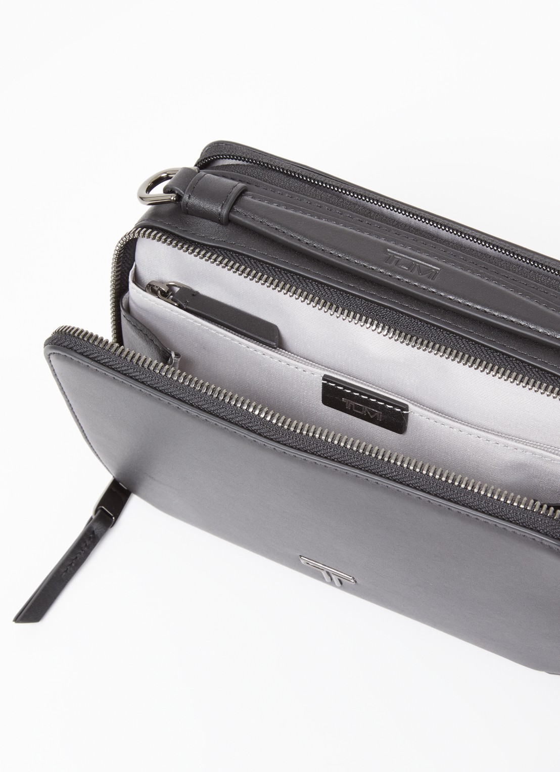 TUMI Voyageur Myla crossbodytas van leer - detail 2 zwart