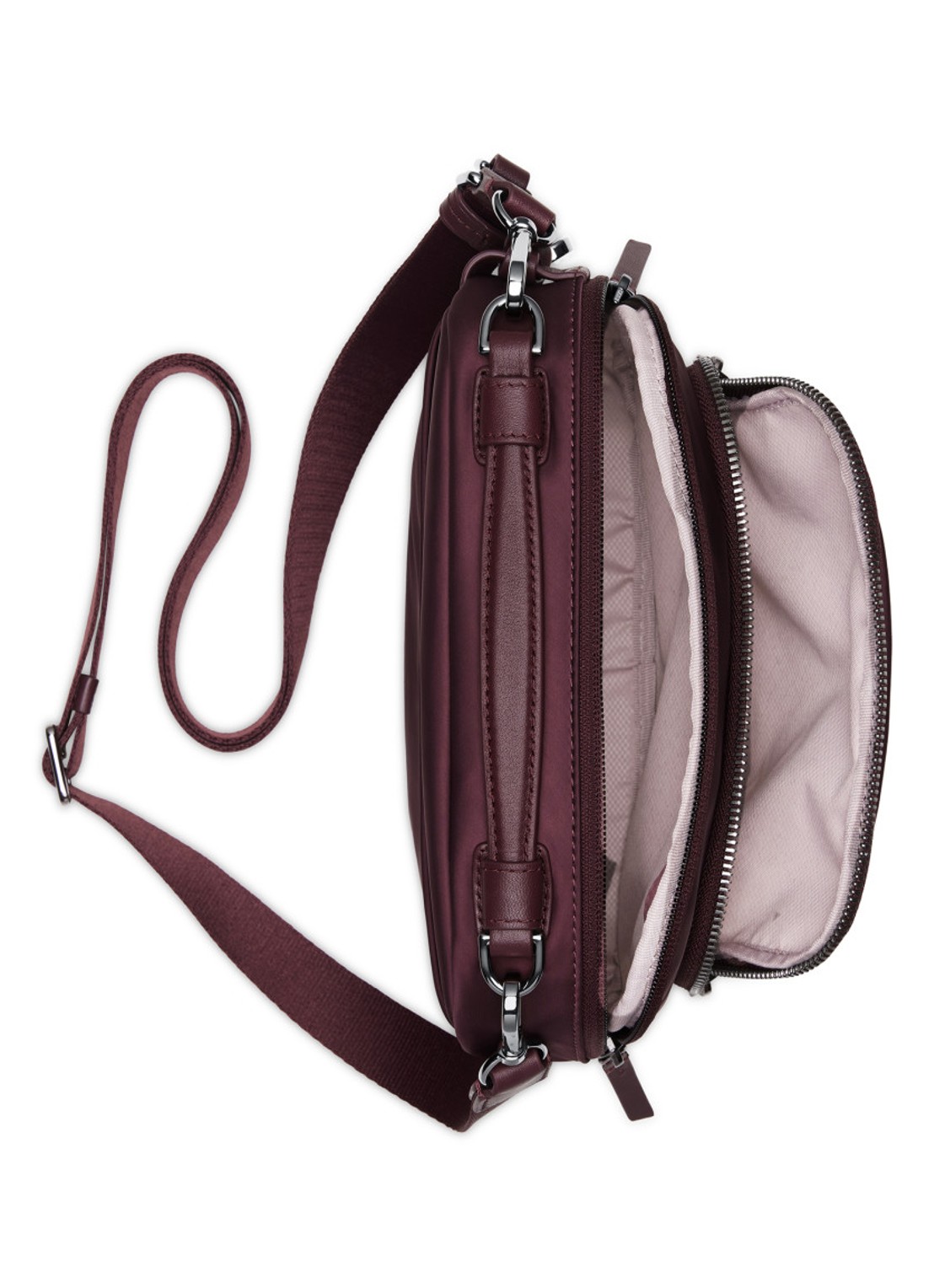 TUMI Voyageur Teghan crossbodytas - achterkant 4 bordeauxrood