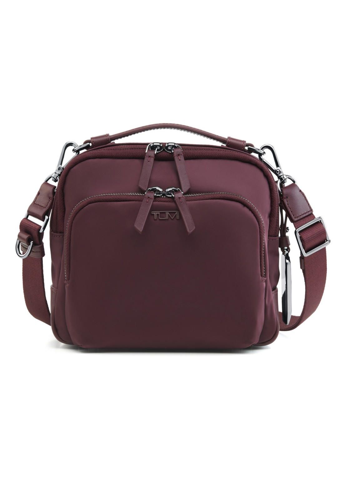 TUMI Voyageur Teghan crossbodytas - voorkant bordeauxrood