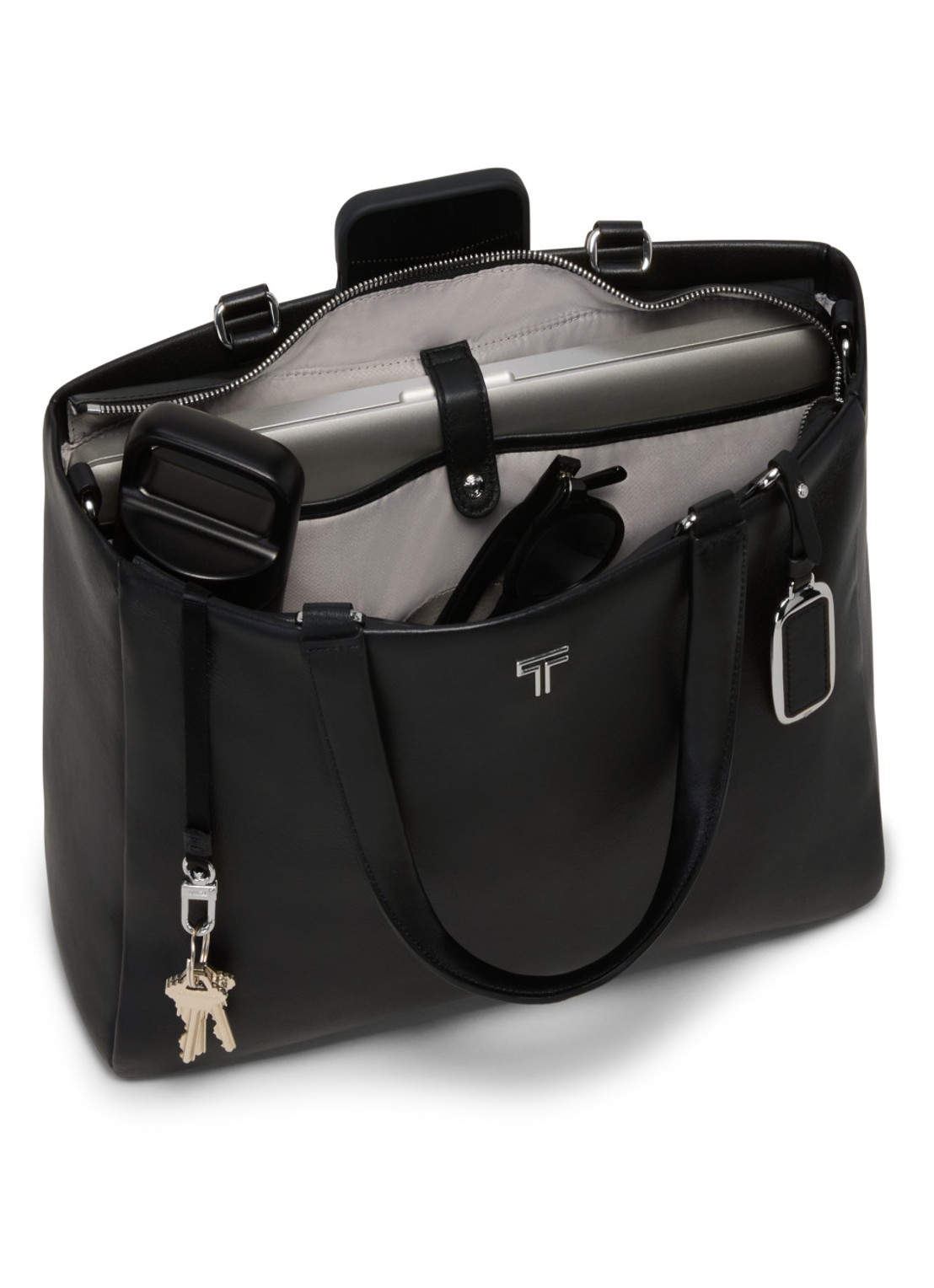 TUMI Voyageur Vail Medium crossbodytas met 16 inch laptopvak - voorkant 4 zwart