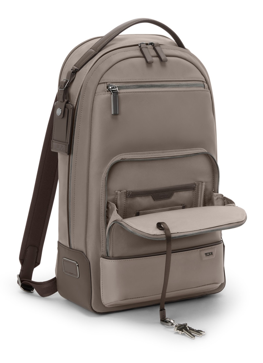 TUMI Warren rugzak met 16 inch laptopvak - achterkant 3 taupe