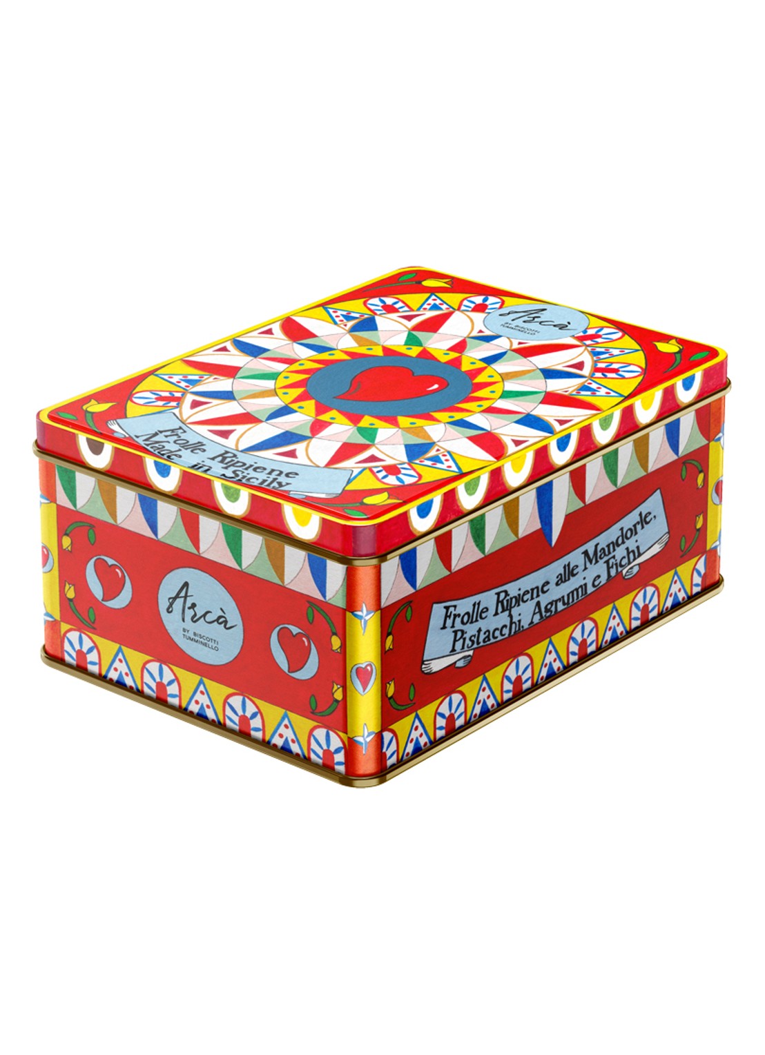 Tumminello Cupido koekjesmix in blik 680 gram - voorkant 2 beige