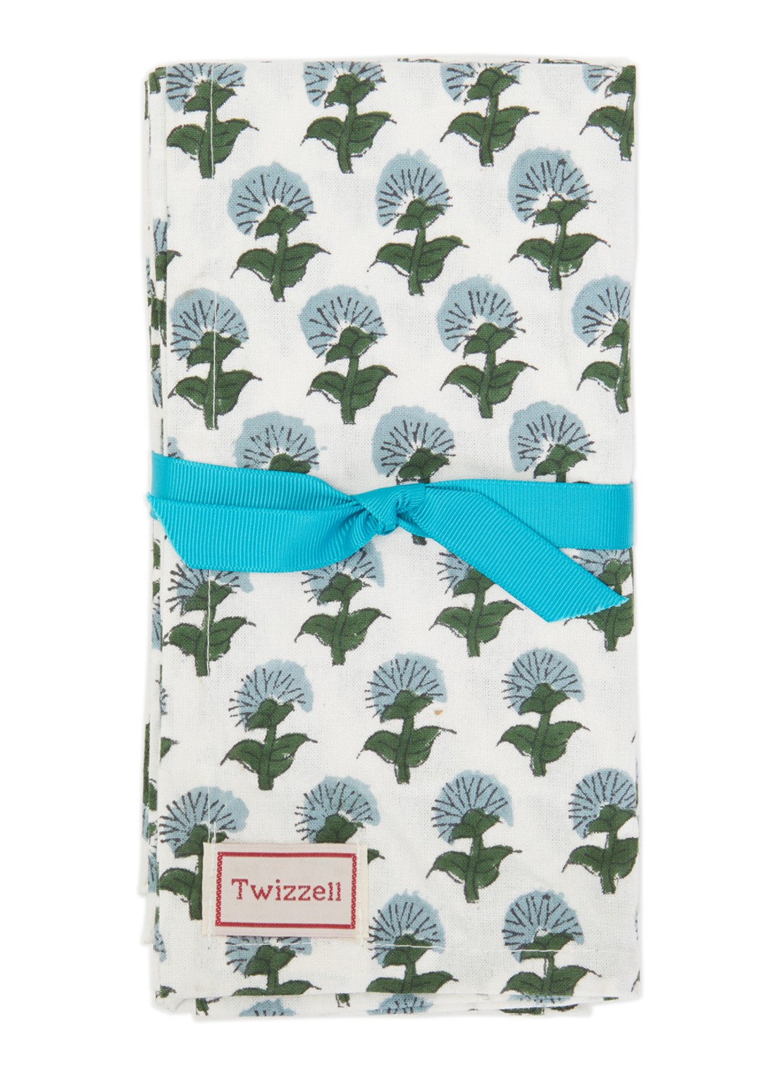 Twizzell Mini Azure servet van katoen 45 x 45 cm 4 stuks  - voorkant blauw