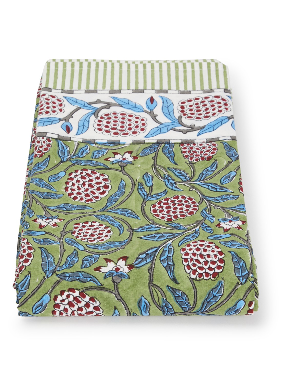 Twizzell Olive tafelkleed van katoen 3 x 1,7 meter  - voorkant olijfgroen