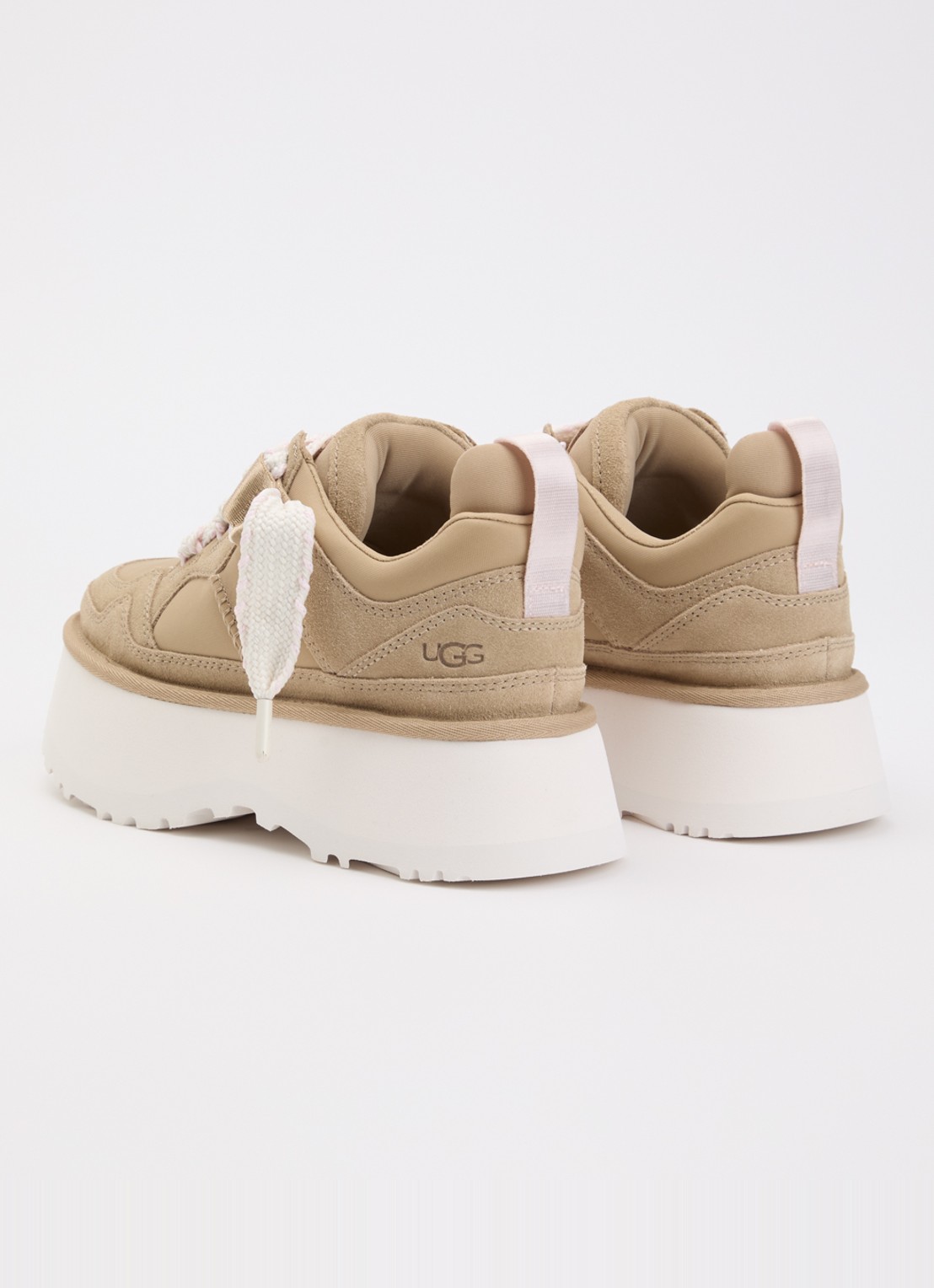 UGG Astromel sneaker met suède details en plateauzool - achterkant 2 zand