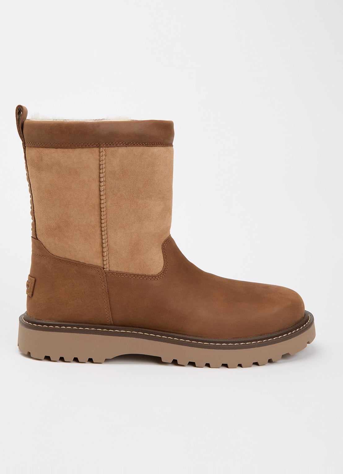 UGG Birch II laars van leer met details van suède - voorkant 4 cognac