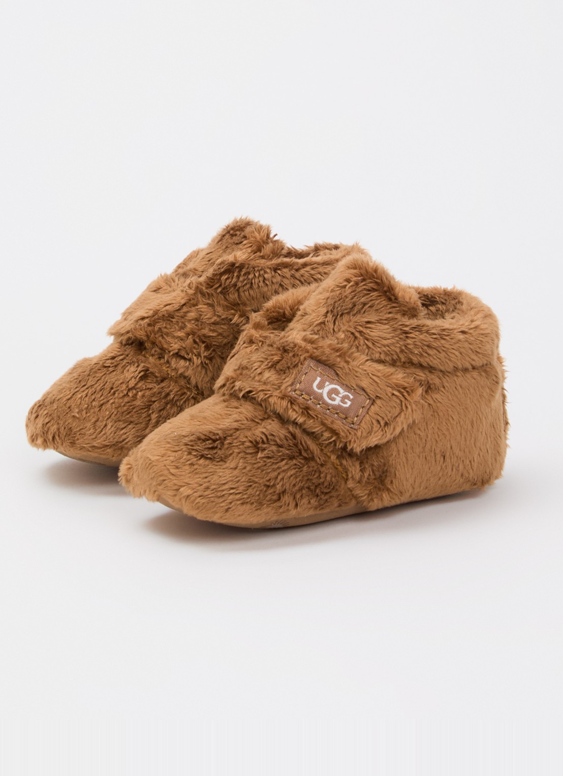 UGG Bixbee babyslofje van imitatiebont - voorkant 3 kastanjebruin