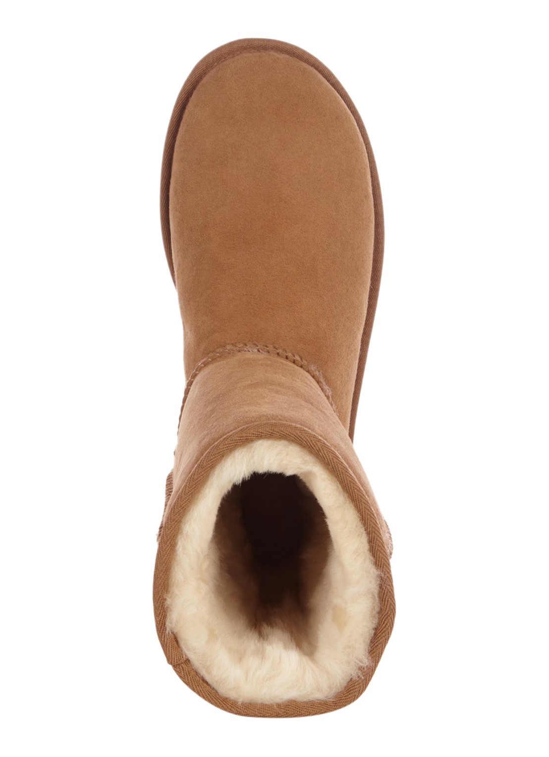 UGG Classic II Short enkellaarsje van suède - detail cognac