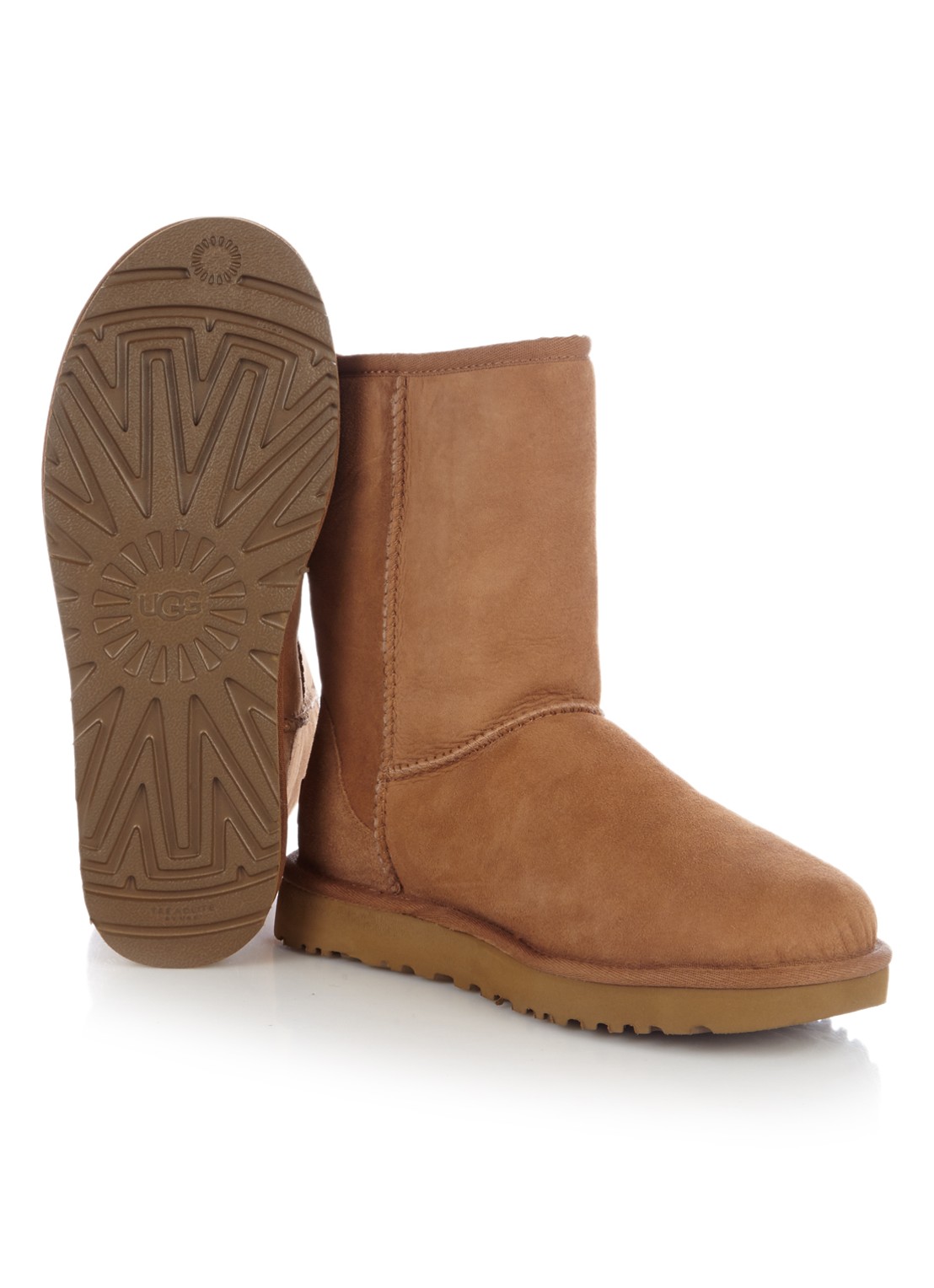 UGG Classic II Short enkellaarsje van suède - detail 3 cognac