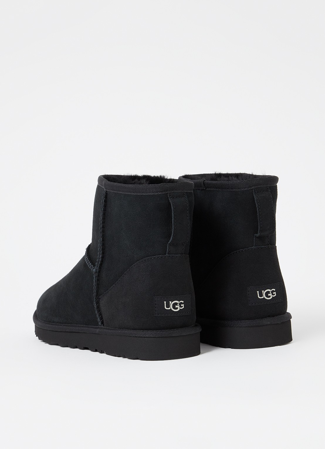 UGG Classic Mini enkellaars van suède - achterkant 2 zwart