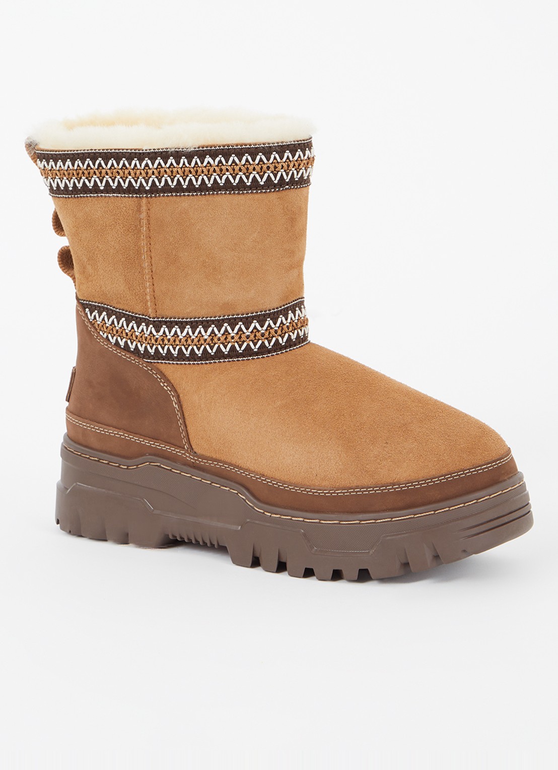 UGG Classic Mini TrailGazer enkellaarsje van suède met voering van schapenwol - voorkant 2 roestbruin