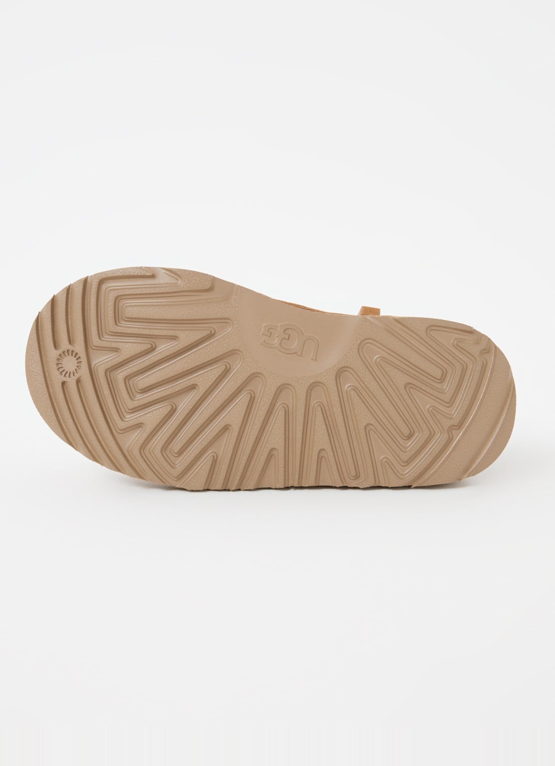 UGG Classic Ultra Mini enkellaarsje van suède - detail 4 camel