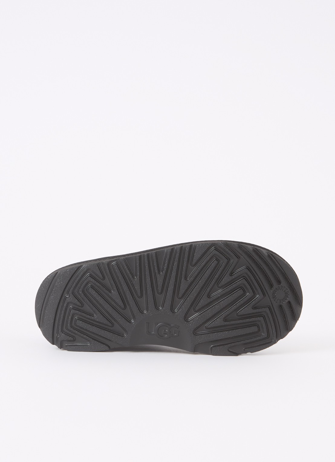 UGG Classic Ultra Mini enkellaarsje van suède - detail zwart
