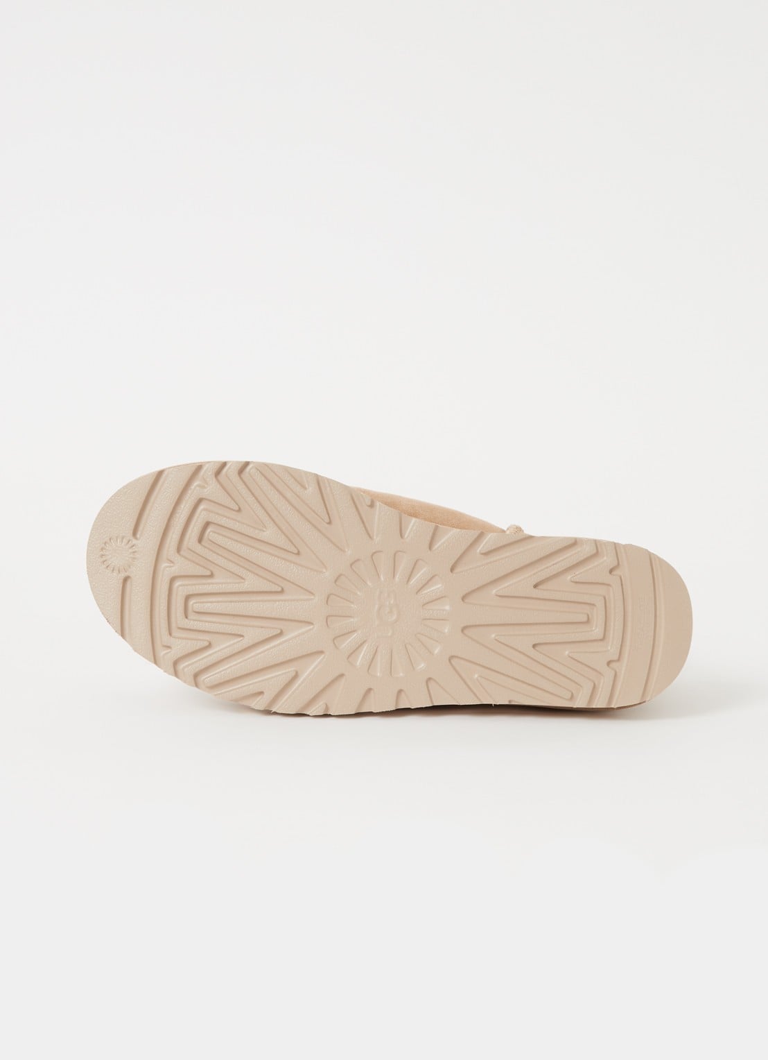 UGG Classic Ultra Mini enkellaarsje van suède - detail 3 zand