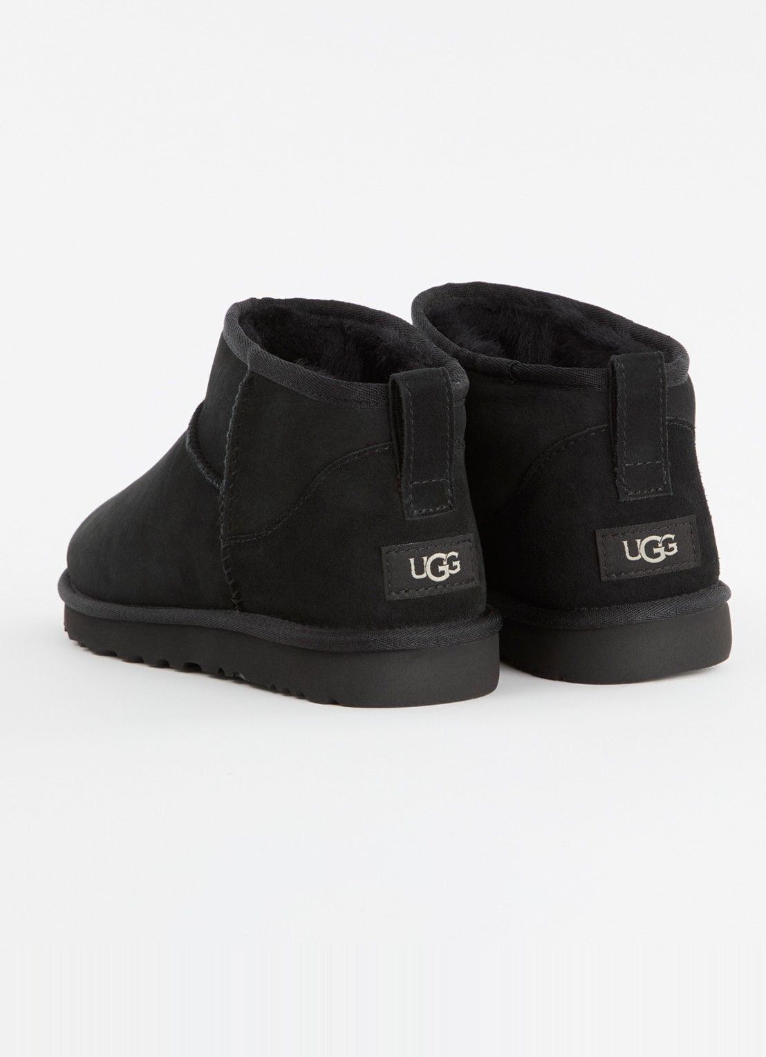 UGG Classic Ultra Mini enkellaarsje van suède - achterkant 4 zwart