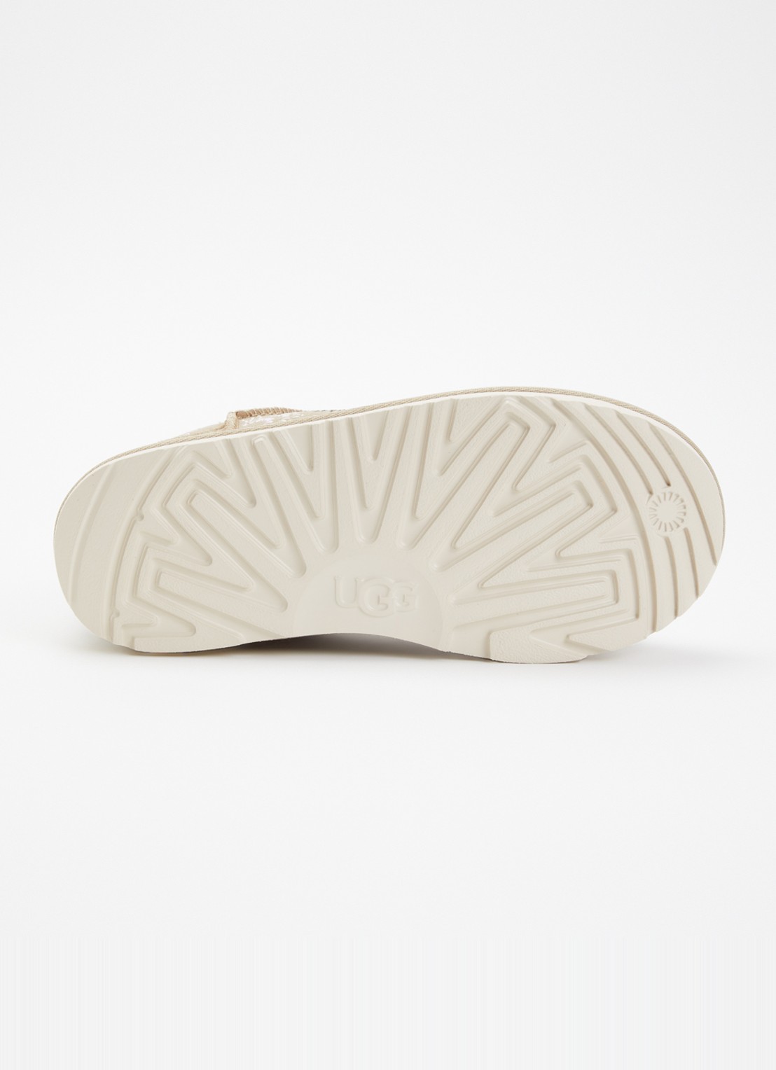 UGG Classic Ultra Mini Sun Stitch enkellaarsje van suède - detail 2 khaki