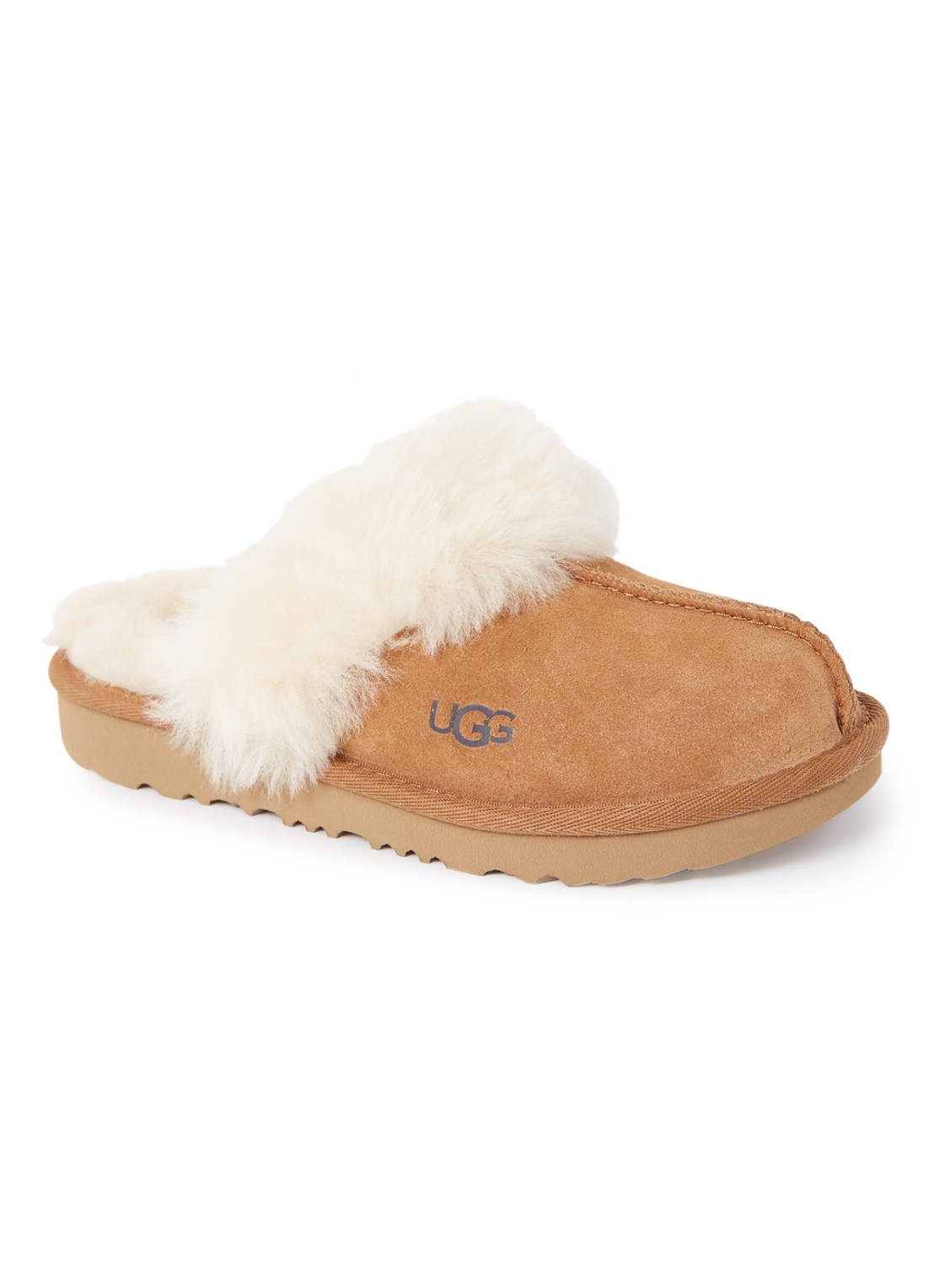 UGG Cozy II pantoffel van suède en wol - voorkant 3 kastanjebruin