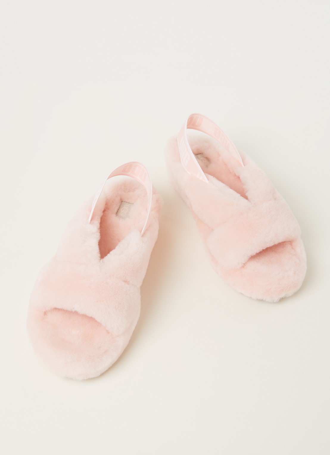 UGG Fab Yeah sandaal van schapenvacht - detail lichtroze