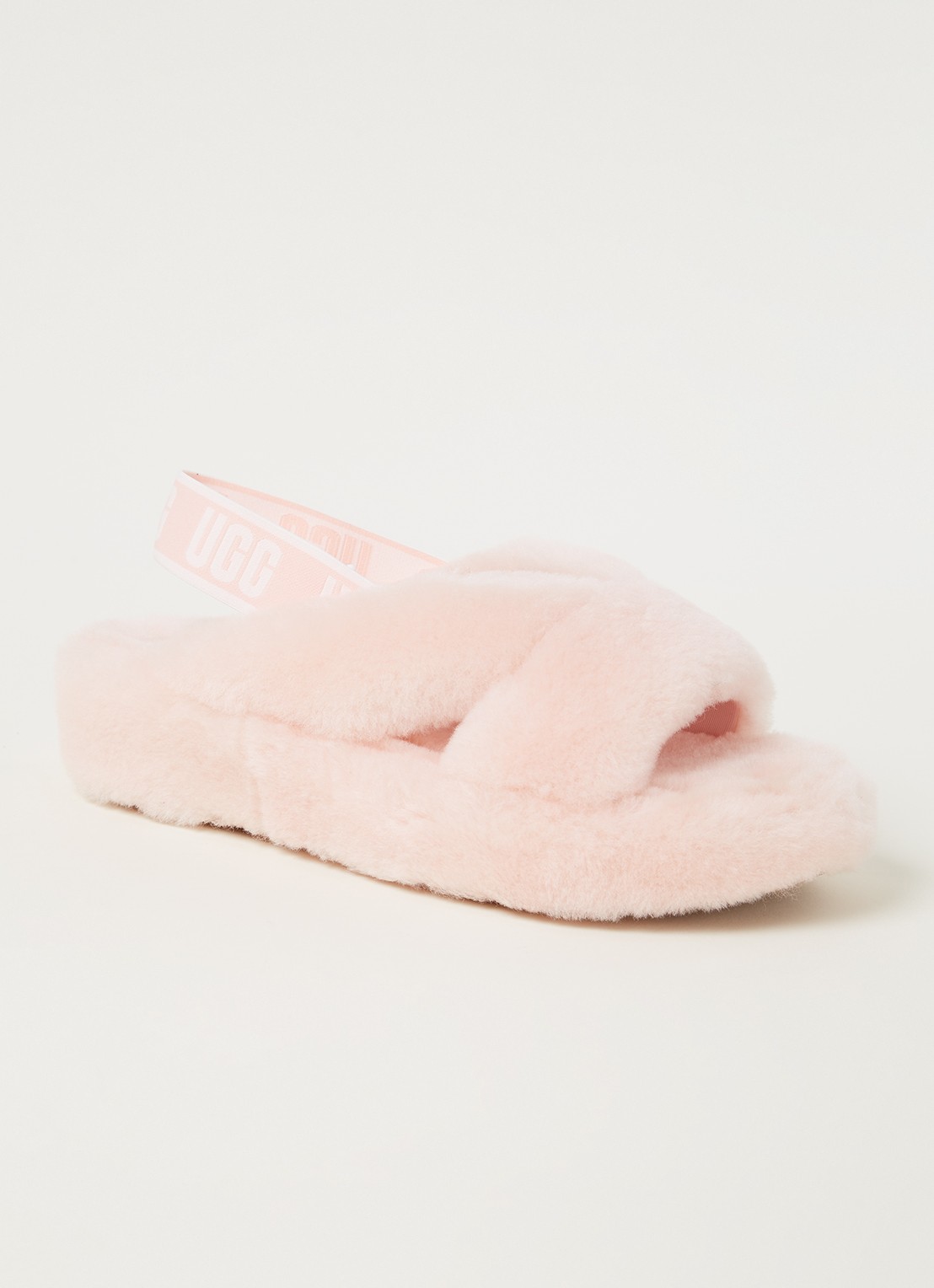 UGG Fab Yeah sandaal van schapenvacht - voorkant 3 lichtroze