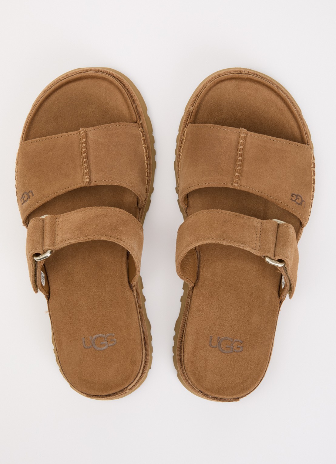 UGG Golden Gaze slipper van suède - detail cognac