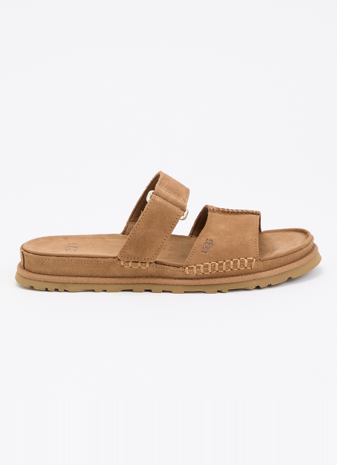 UGG Golden Gaze slipper van suède - voorkant 3 cognac