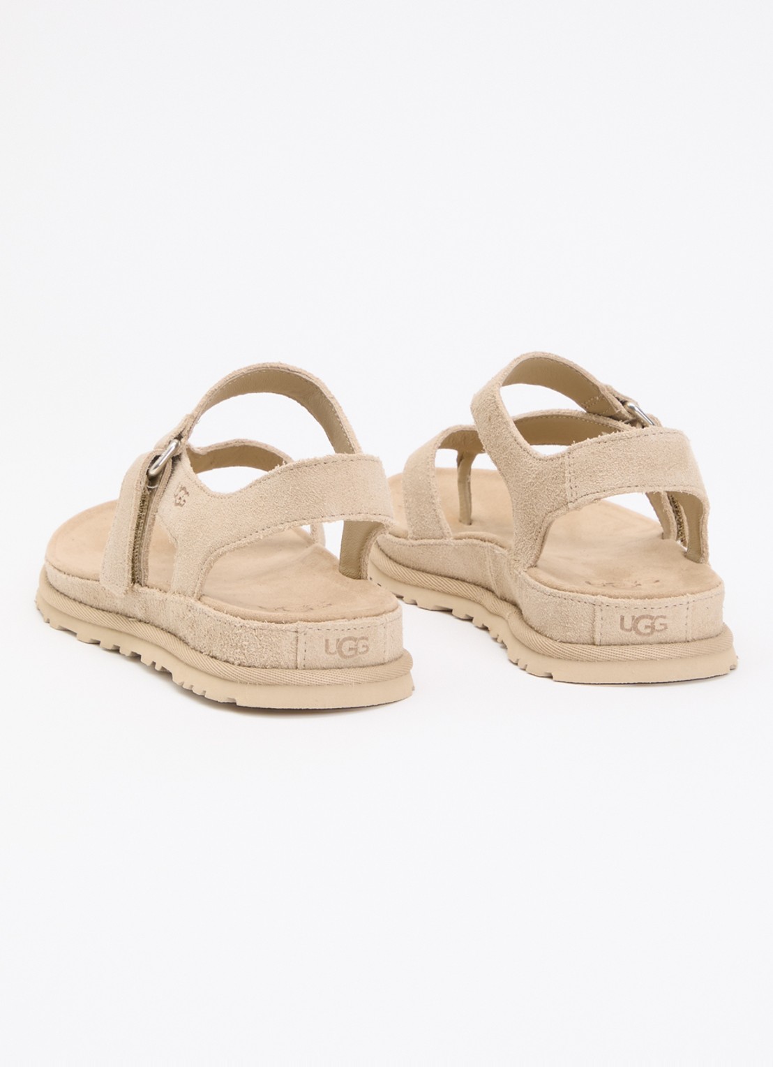 UGG GoldenGaze Toe Post sandaal van suède - achterkant zand