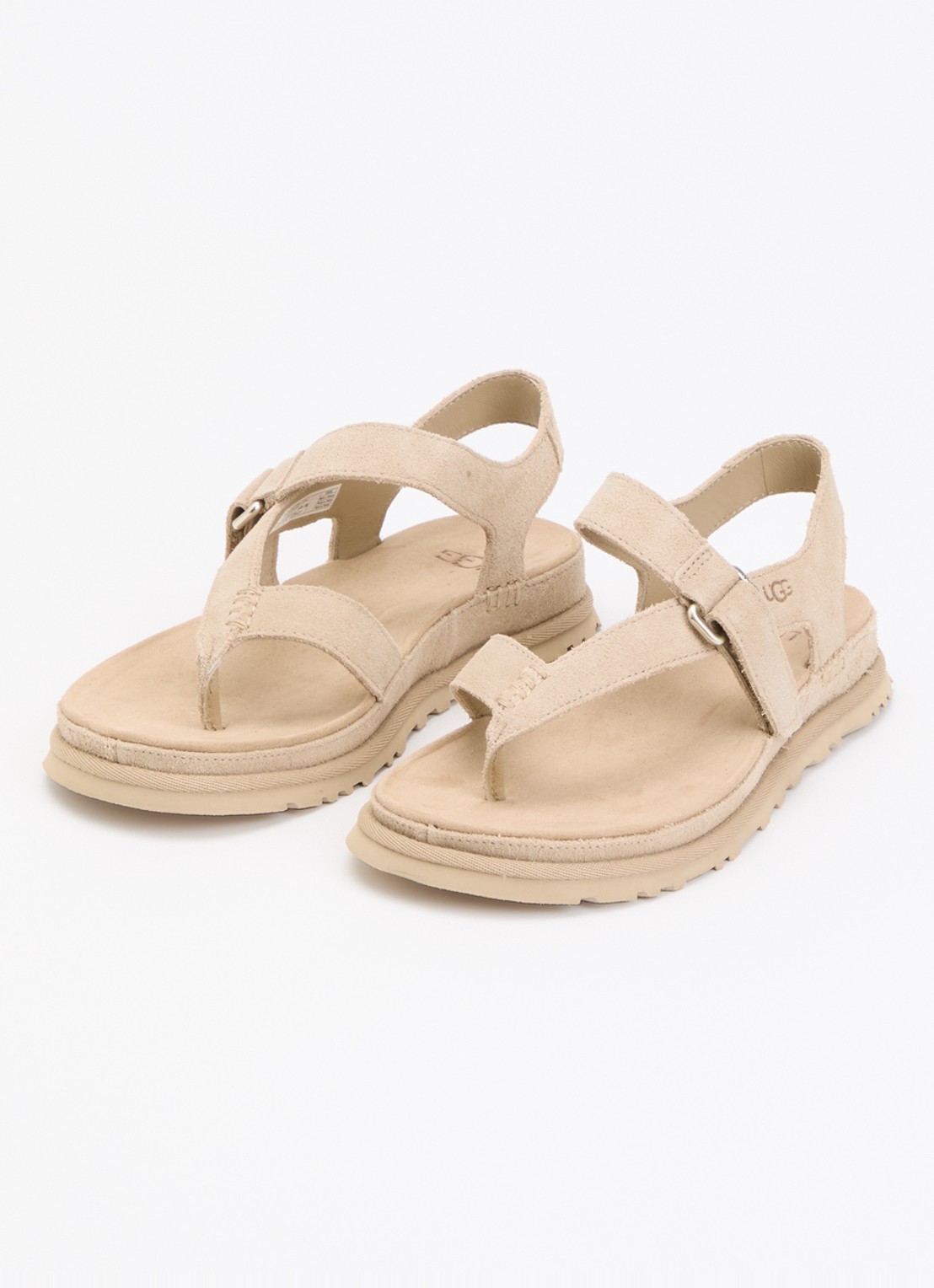 UGG GoldenGaze Toe Post sandaal van suède - voorkant 3 zand