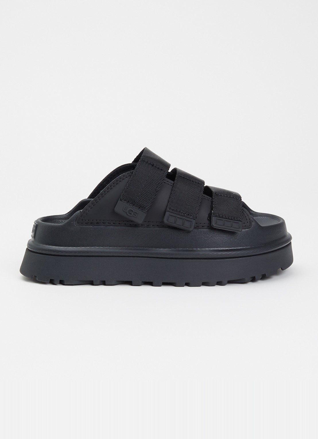 UGG Goldenglow sandaal met logo - voorkant zwart