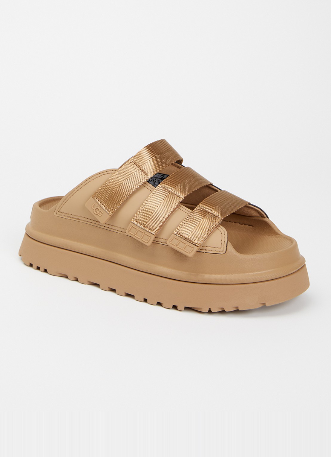 UGG Goldenglow slipper met logo - voorkant 5 camel