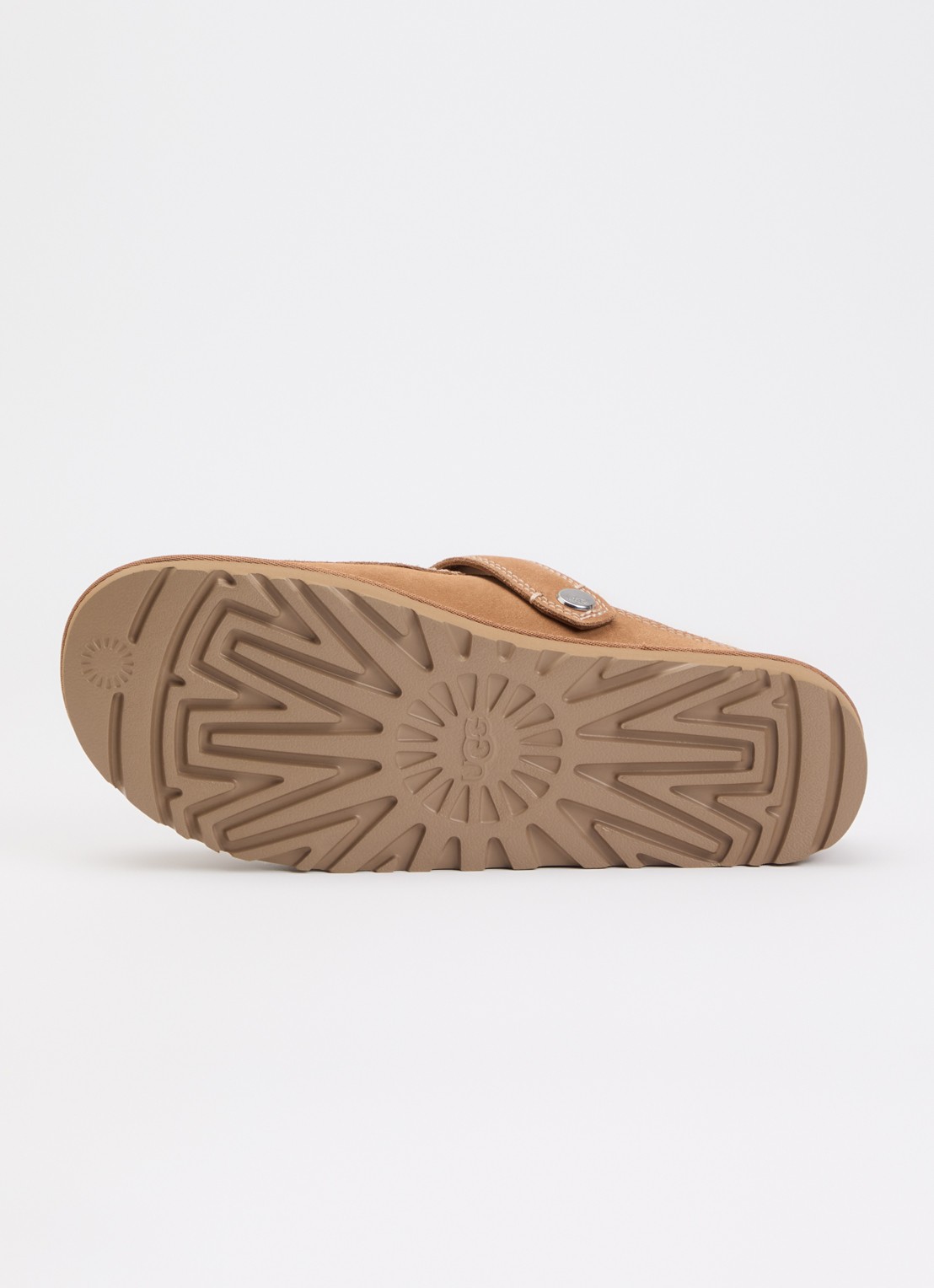 UGG Goldenstar Evelina muiltje van suède met schapenvacht - detail 3 camel
