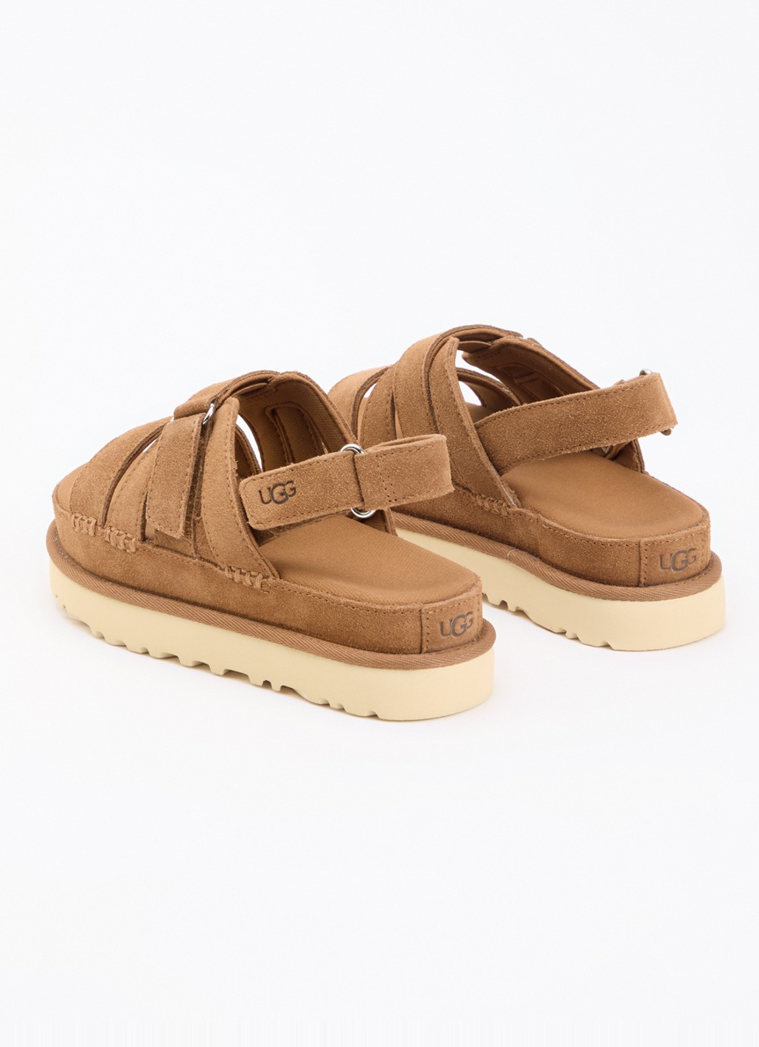 UGG Goldenstar Gleam sandaal van suède - achterkant 4 camel