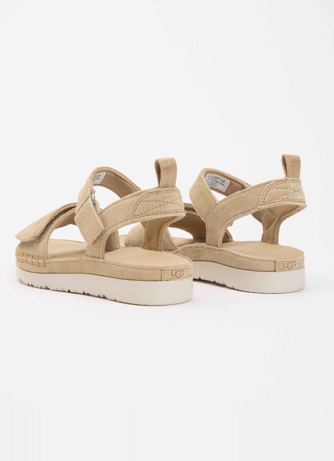 UGG Goldenstar sandaal van suède met logo - achterkant 4 zand