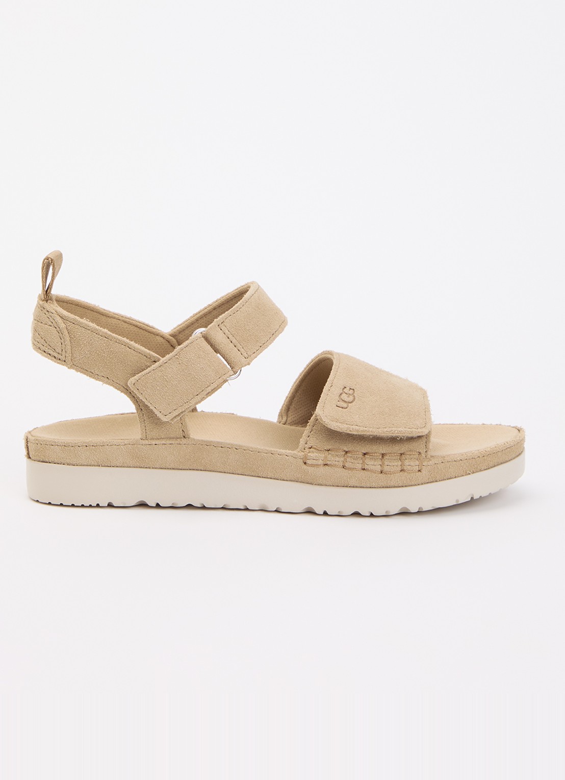 UGG Goldenstar sandaal van suède met logo - voorkant zand