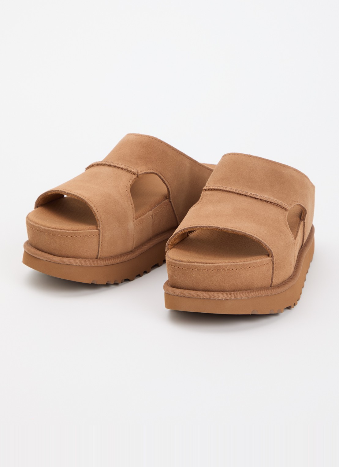 UGG Goldenstar sandaal van suède met plateauzool - detail 3 camel