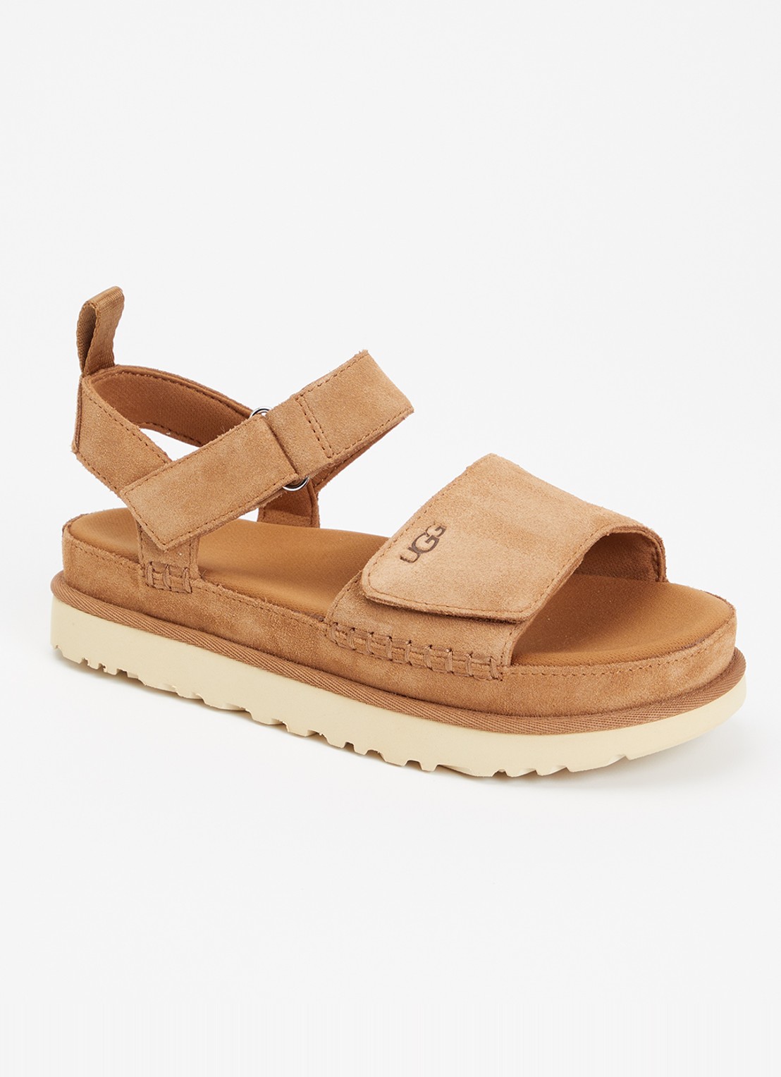 UGG Goldenstar sandaal van suède - voorkant 5 kastanjebruin
