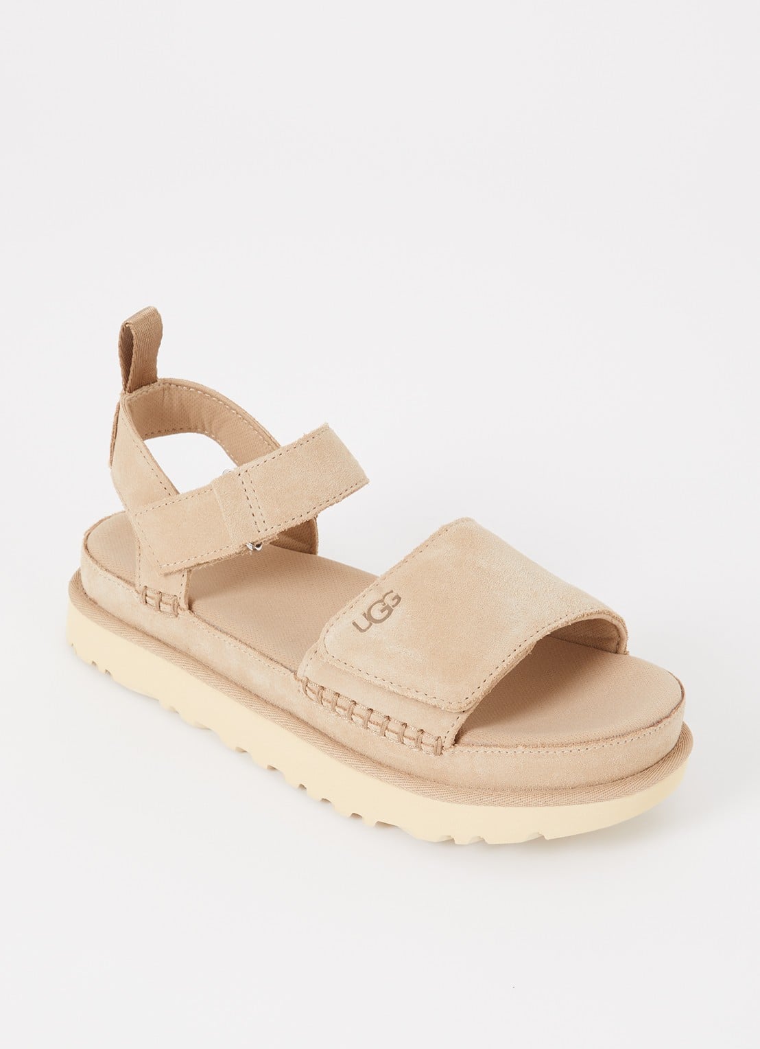 UGG Goldenstar sandaal van suède - voorkant beige