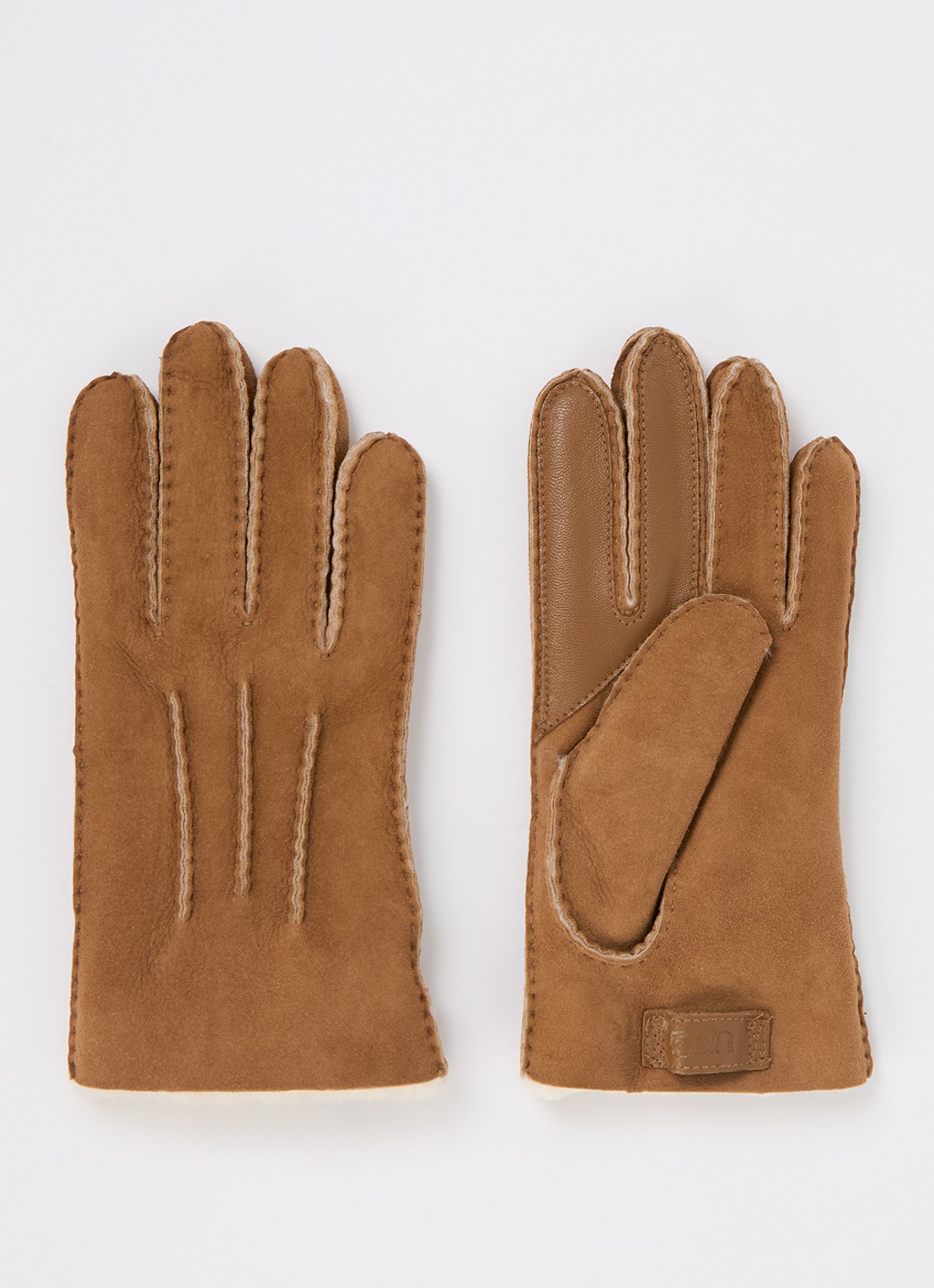 UGG Handschoenen van schapenleer  - voorkant 2 camel