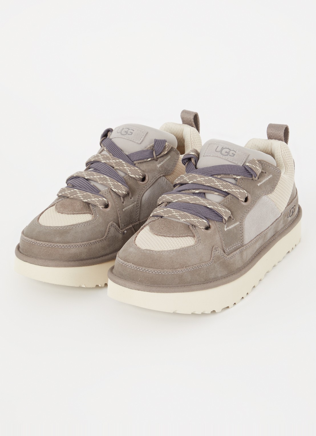 UGG Lo Lowmel sneaker met suède details - detail grijs