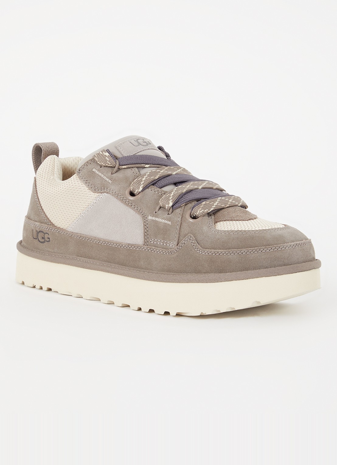 UGG Lo Lowmel sneaker met suède details - voorkant 4 grijs